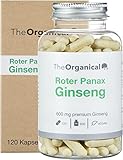 TheOrganical® Roter Panax Ginseng 600 mg | 120 hochdosierte Kapseln| Hergestellt in...