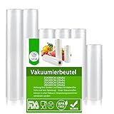 6 Vakuumierbeutel Lebensmittel Folienrollen AIQII 1 Roll 15cm x 300cm +3 Rolls...