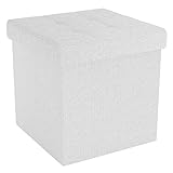 INTIRILIFE Faltbare Sitzhocker 30x30x30 cm in Schnee WEIß - Sitzwürfel mit...