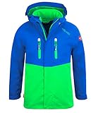 Trollkids Kinder Bryggen wasserdichte winddichte 3in1 Jacke, Mittelblau / Hellgrün,...