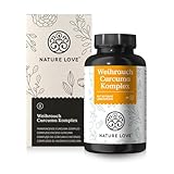 NATURE LOVE® Weihrauch Kurkuma Kapseln - 90 Stück - hochdosiert & vegan - 600mg...