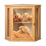 Brotkasten für die Küchenarbeitsplatte, Großer Brotbehälter aus Bambus, 2...