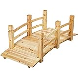 STILISTA Holzbrücke mit Geländer 150 x 65 x 53 cm, geölt, belastbar bis 150...