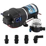 Mxmoonant 12V DC Automatische Wasserpumpe, Druckpumpe, 35 Psi, 2,4 Bar, 95W,...