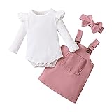 Zukmuk Babykleidung Neugeborene Baby Body+Rock+Stirnband Baby Mädchen Set...