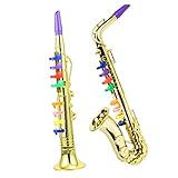 Vaguelly 2 Stücke Saxophon Spielzeug Set Kinder Musikspielzeug Trompete Spielzeug Kinder...