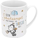 Sheepworld 47235 XL-Tasse mit Motivdruck 'Dein Schutzengel passt überall auf Dich auf', 1...