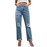 MKIUHNJ Jeanshosen Damen Stretch 46 Frauen Personalisierte gerade Veranda Manschetten...