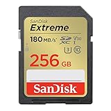 SanDisk Extreme SDXC UHS-I Speicherkarte 256 GB (V30, 180 MB/s Übertragung, U3,...