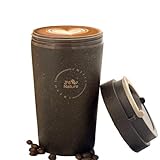 JM Nature Recycelbarer Kaffeebecher To Go mit Deckel (380 ml)-100% nachhaltiger Coffee...