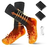 Towwoo Beheizte Socken Damen Herren, 6000mAh Wiederaufladbare Batterie, 3...