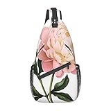 TradesForU Cartoon Peony Chest Bag Crossbody Bag Rugged And Durable, High Storage...