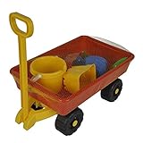 Simba 107130802 - Hand-Sandwagen, 7 Teile, Handwagen 100kg Tragkraft, Eimer, 2x Sandform,...