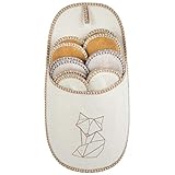 ONVAYA® ABS Gästepantoffel | Fuchs Creme | 6er Set | Antirutsch Sohle | Hausschuhe |...