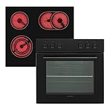 Telefunken ECHS65A-B Einbauherd-Set | Elektro-Herd-Kochfeld-Kombination | Backofen mit...