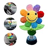 Zuzer Wackelfigur Auto Wackelblume Wackelfigur Blume,Smiley-Sonnenblume Tanzende Blume...