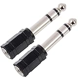 AQSQWQ 2 Stück Klinkenstecker Adapter 6.5 auf 3.5mm, Stereo Klinke Adapter 6 5 auf 3 5...