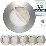 Scandinavian home 6er Set LED Einbaustrahler 230V 4,5W Warmweiß 60mm - 70mm I...