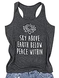 BANGELY Yoga-Tanktop für Frauen Yoga Meditation Shirts Lotus Grafik Casual Racerback...