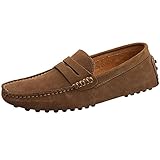 Jamron Herren Wildleder Penny Loafers Gemütlich Fahrende Schuhe Mokassin Slippers Braun...