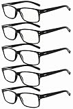 Eyekepper 5er-pack Federscharniere Vintage Herren Lesebrille in Schwarz