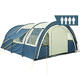 CampFeuer Zelt Multi für 4 Personen | Blau/Sand | Tunnelzelt mit riesigem Vorraum, 5000...