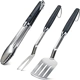 Padoma Grillbesteck Set -Geschenkset mit Grillzange, Wender und Fleischgabel aus...