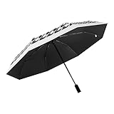 Schwarz-Weiß-Gitter-Regenschirm Damen sonnig und regnerisch doppelt gebrauchte...