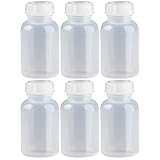 6 x 250ml Weithalsflasche / Laborflasche Naturfarben aus LDPE inkl....