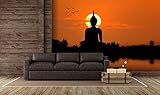 Oedim Tapete Buddha im Sonnenuntergang | Fototapete für Wände | Tapete | Verschiedene...