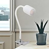 Möbelleuchte famlights | Klemmleuchte in Weiß JONAH GU10 Metall Büro & Arbeitszimmer |...