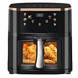 Heißluftfritteuse 9L AirFryer Ohne Öl, Fritteuse mit Led TouchScreen, Sichtfenster, 7...