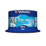 Verbatim CD-R AZO Wide Inkjet Printable 700 MB, 50er Pack Spindel, CD Rohlinge,...