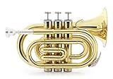 Classic Cantabile Brass TT-500 Bb-Taschentrompete Messing - Trompete im Taschenformat -...