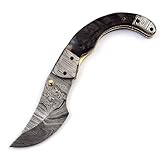 Damast Taschenmesser Widder Horn Handmade Damascus Pocket knife with Orignal RAM Handle...