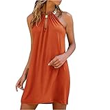 Sommerkleider für Frauen Solides Neckholder-Kleid Lässiges ärmelloses...