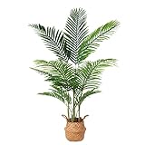 Ferrgoal Kunstpflanze Areca Palme mit Seegras Korb 140cm Plastik Künstliche Pflanzen...