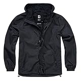 Brandit Summer Windbreaker Frontzip, RIPSTOP, Black, XXL