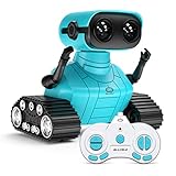 ALLCELE Roboter Kinder Spielzeug, Wiederaufladbares Ferngesteuertes, mit LED-Augen Musik...