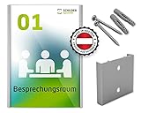 SCHILDER Systeme 10 Stk. CIS.clic Büroschild DIN A6 | Schild eloxiert | 110 x...