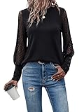 GORGLITTER Damen Sweatshirt Pullover mit Spitzen Langarmshirt Elegant Oberteile...