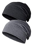 Kiiwah 2pcs Klassische Beanie Mütze für Herren und Damen, Unisex Slouch...