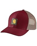 Carhartt Herren Rugged Flex Twill Mesh-Back Logo Patch Cap, Carhartt Burgund,...