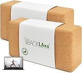 BACKLAXX ® Yoga Block 2er Set aus Kork - 100% nachhaltiger Yogablock, perfektes Yoga...