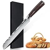 MDHAND 20 cm Brotmesser，Kochmesser mit gezackter Kante Deutsch Scharfes Edelstahl Profi...