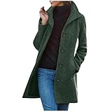 Wolljacke Damen Winter Warme Jacke Wollmantel Lang Mantel Vintage Trenchcoat...