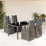 Sufrk 5-TLG. Garten-Bistro-Set mit Kissen GartenmöBel Set Balkontisch Bistroset...