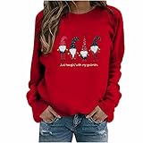 Weihnachtspullover Damen Weihnachten Drucken Lassig Oversize Pullover Christmas Weihnachts...