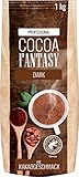 Cocoa Fantasy Dark, Dunkle Trinkschokolade, 1kg Kakao Pulver für heiße...