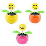 Liuer Wackelfigur Auto, 3PCS Solar Wackelfigur Blume,Solarblume Wackelblume...